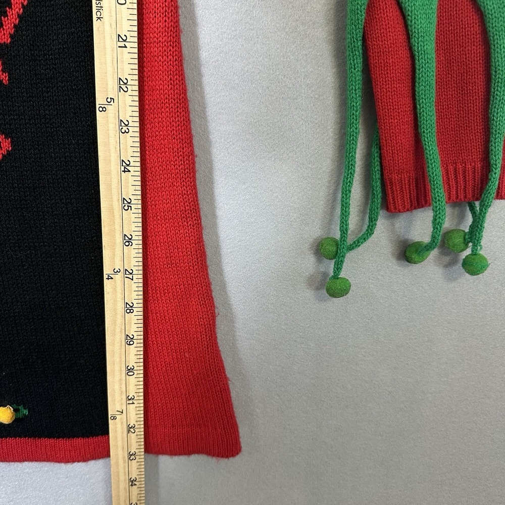 Christmas Elf Sweater Dress Red Holiday Ugly Sweater Party Dress Women's Medium - Picture 8 of 11